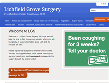 Tablet Screenshot of lichfieldgrovesurgery.nhs.uk